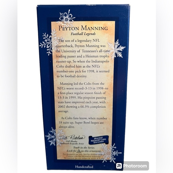 Peyton Manning Hallmark Keepsake ornament, 2004. 🏈 - Picture 2 of 11